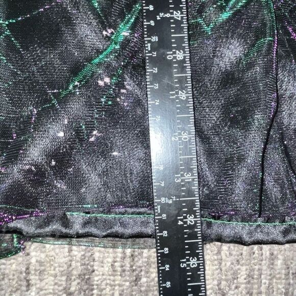 Vintage Girls Size Large A Line Midi Skirt Black Iridescent Spider Web Design - Picture 5 of 6